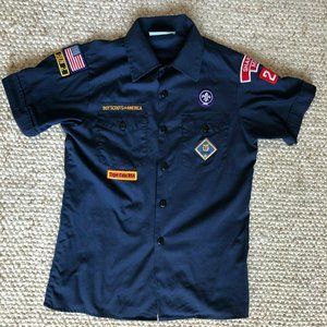 VINTAGE 1980s BOY SCOUT UNIFORM SHIRT